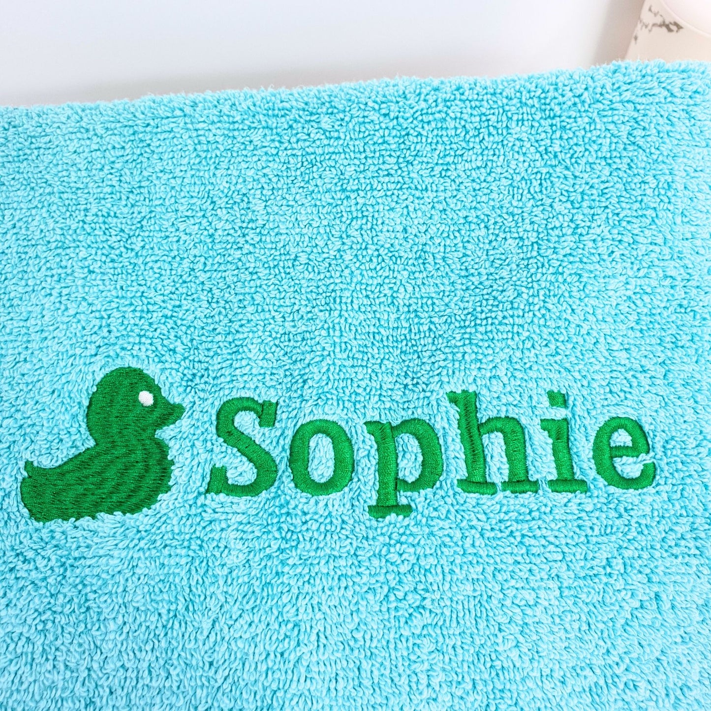 Personalised Embroidered Bath Towel for Kids - Duck