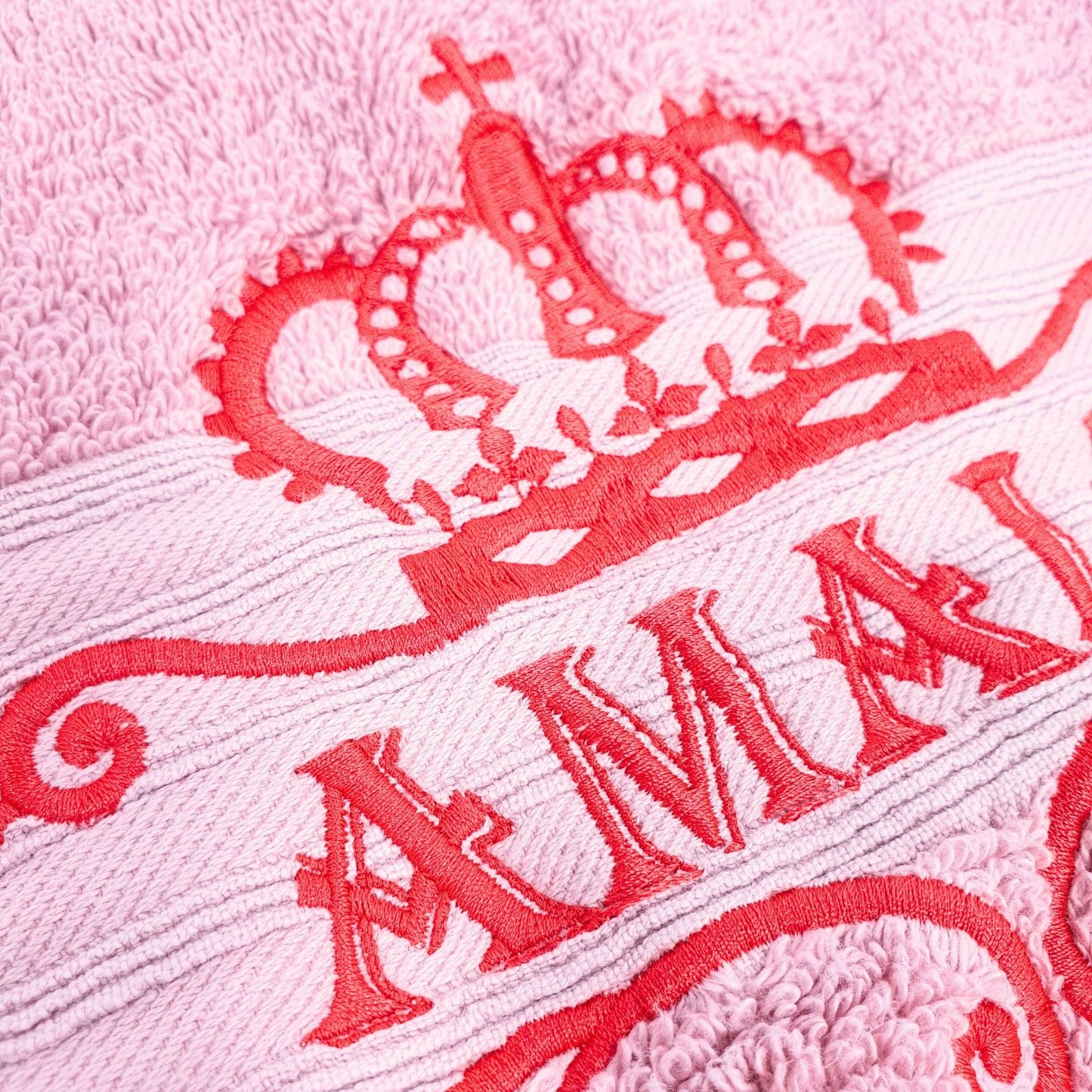 Personalised Embroidered Bath Towel with Crown Design D
