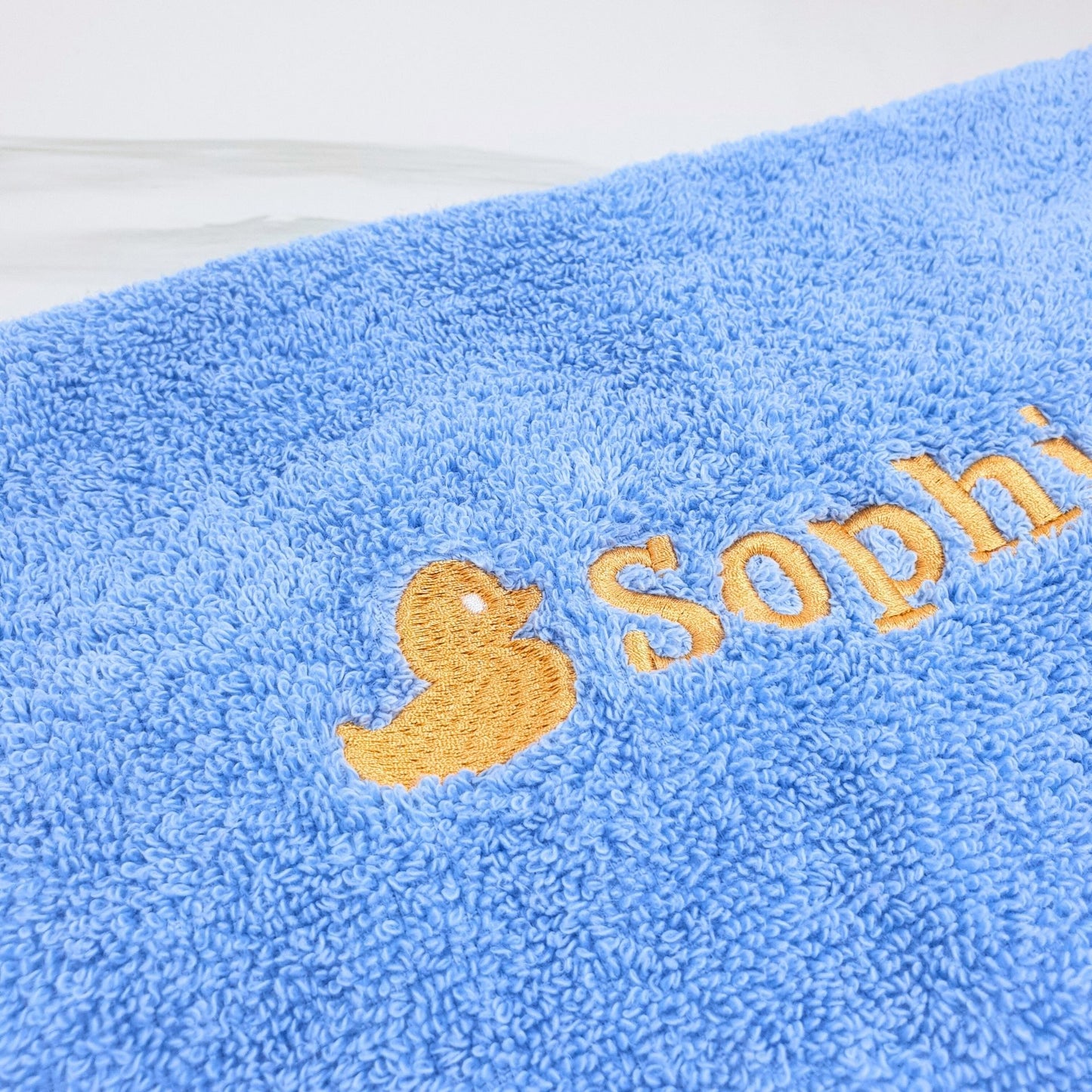 Personalised Embroidered Bath Towel for Kids - Duck