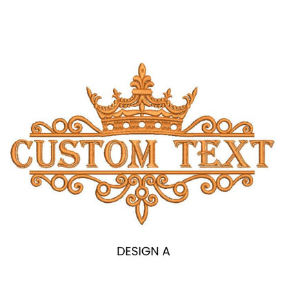 Custom Name Embroidered Towel - Crown Design