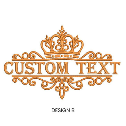 Custom Name Embroidered Towel - Crown Design