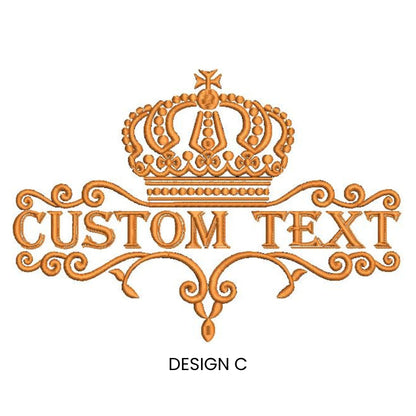 Custom Name Embroidered Towel - Crown Design