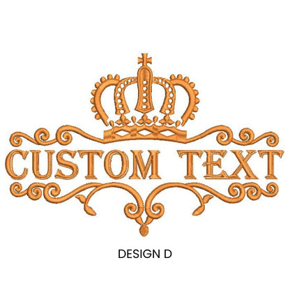 Custom Name Embroidered Towel - Crown Design