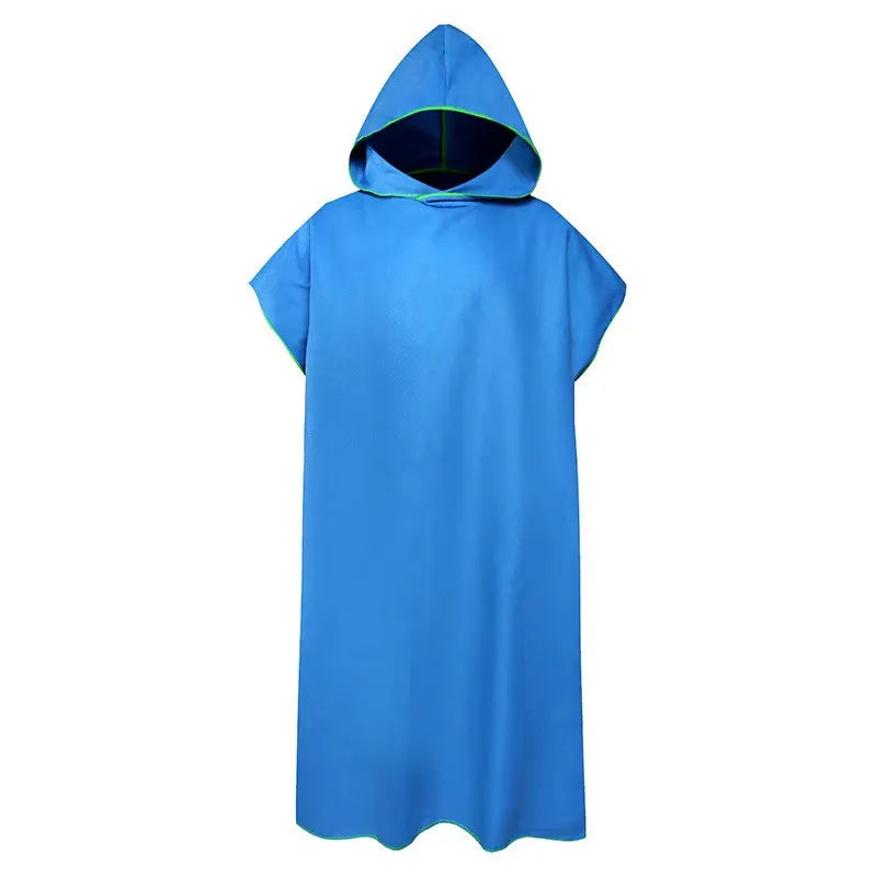 Microfiber Hooded Towel Changing Robe – Quick Dry Surf Poncho for Swim, Beach, Travel & Sauna